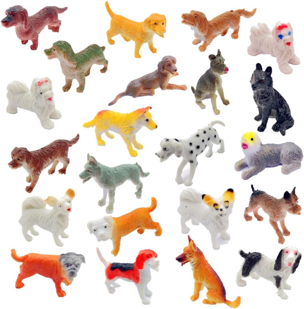 miniature dog figurines plastic