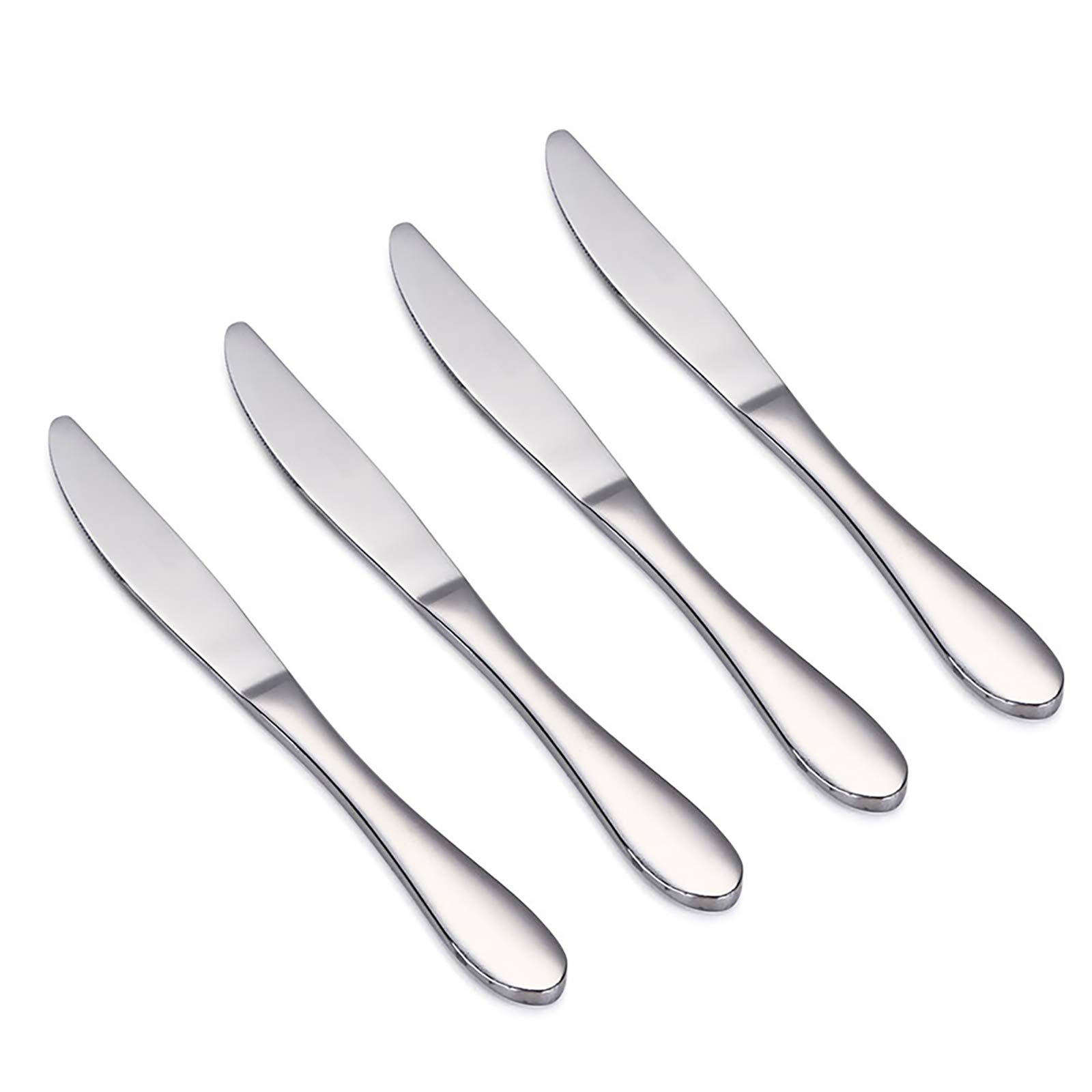 VANRA 4-Piece Kids Cutlery Set Stainless Steel Children Steak Knife Set Child Silver Cutlery Set 7-inch (4 Knives)