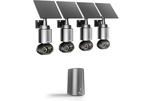 Botslab 8MP Cameras Surveillance Exterieur, 4-Cam Kit, No Monthly Fee, 4K Color Night Vision, Solar Security Camera Outdoor w