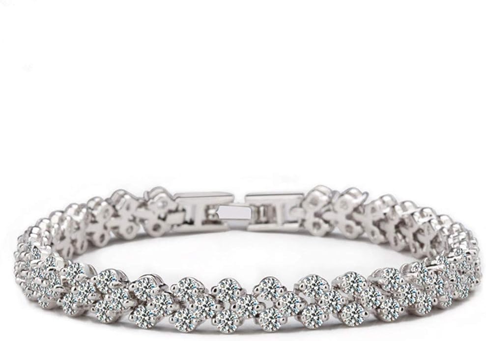 Swarovski Elements White Gold Plated Elegant Glisten Diamond Bangle