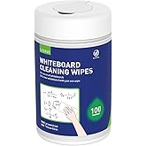 loukin Dry Erase Wipes, Whiteboard Cleaning Wipes, 100 Count | AP Certified, ASTM D4236, Low Odor, Leave No Trace, Pre-Moistened, Seal Design, Pop-Up Canister, for Home, Office and School