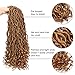 3 Packs Faux Locs Crochet Hair 20 Inch Wavy Curly Goddess Locs Crochet Hair Braiding Hair with Curly Ends Pre Looped Goddess Faux Locs crochet hair for Black Women Soft Locs Hair Extension(27#)
