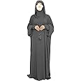 khalat Muslim Prayer Dress Abaya Solid One-Piece Hoodie Abaya Dress for Women Long Maxi Dress Islamic Dubai Jilbab