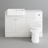 iBathUK Premium Gloss White Vanity Unit & Back to Wall Toilet Set view 4