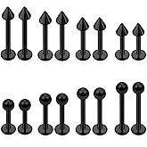 Dyknasz 16G Labret Jewelry Surgical Steel Medusa Piercing Jewelry Snake Bite Jewelry Monroe Piercing Jewelry Lip Rings for Women Men 6mm/8mm/10mm/12mm