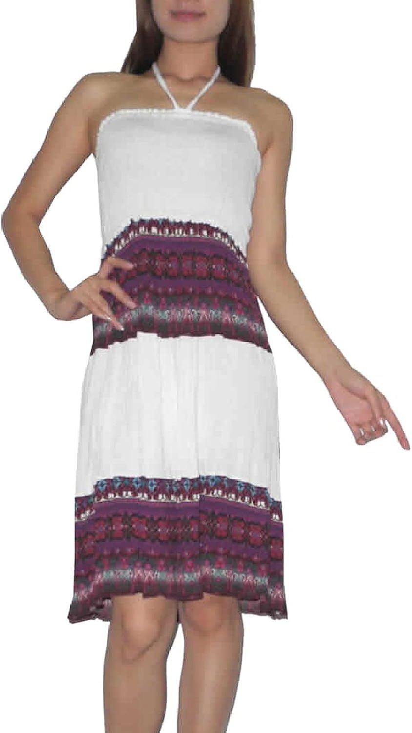Amazon.com: Womens Gathered Bodice Crinkle Summer Dress or Skirt