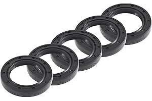 REPAIROCK Universal Oil Seal TC Double Lip W Steel Spring Seal Ring Rotary Shaft Seal 28x42x7mm High Pressure NBR Rubber Blac