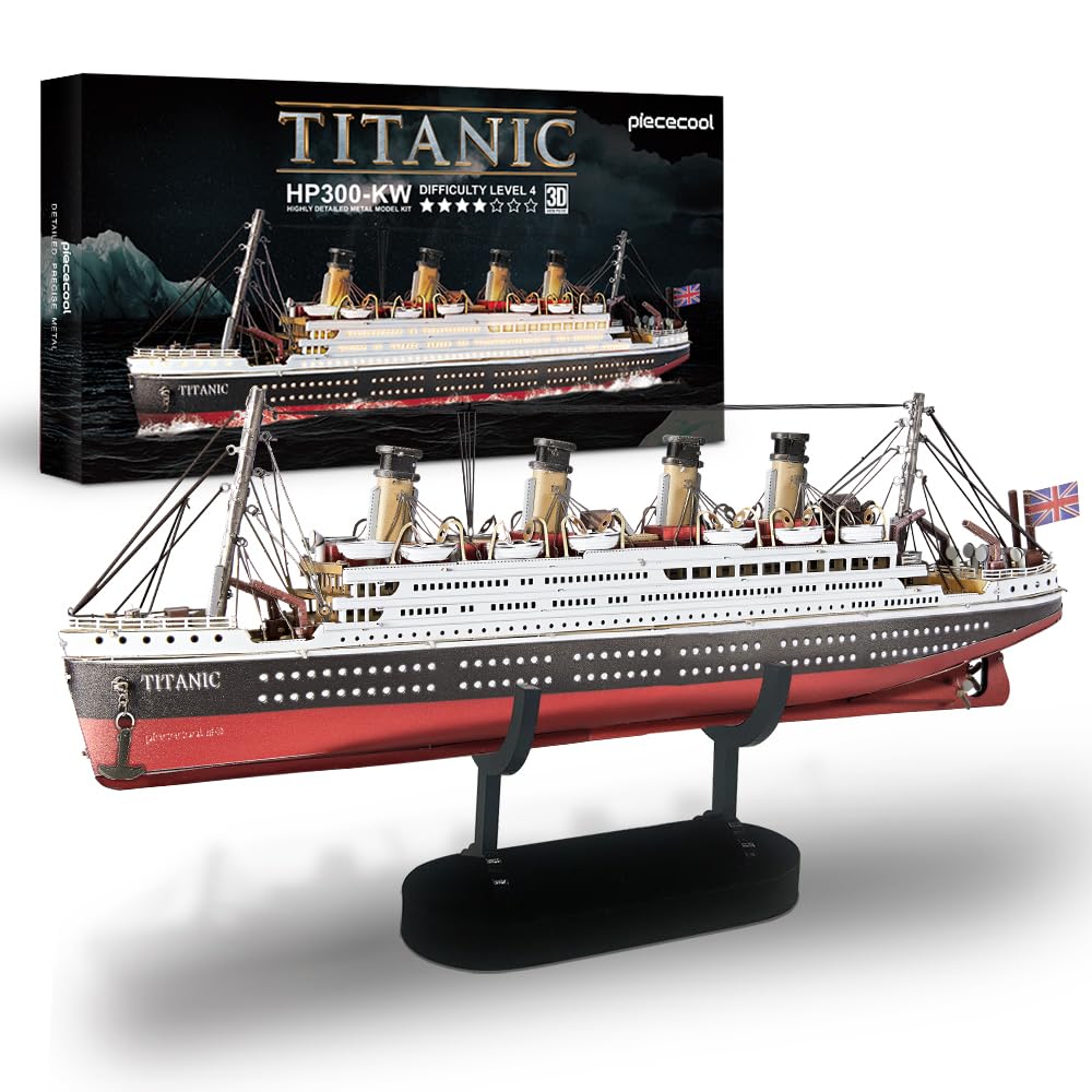 Piececool 3D Puzzle Metal RMS Titanic, Ship Transportation Craft Model Kits for Adults to Build, 3D Puzzles Adult Teens for 304 Stainless Steel, Ideal as Gifts, Home Decoration, 226 Pieces — image 1