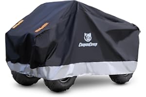 CoukouCover Waterproof Heavy Duty ATV Cover, All Season Weather Outdoor Protection 4 Wheeler Quad Cover with Reflective Strip for Honda Kawasaki Yamaha Suzuki (XXL 86")