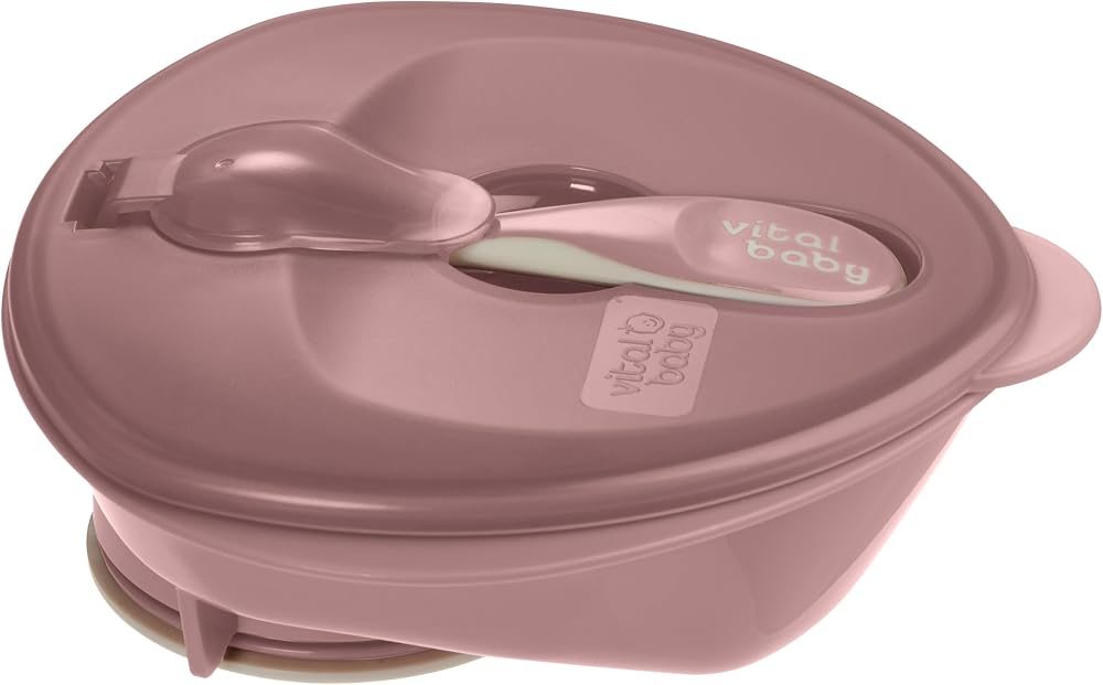 Vital Baby Nourish Power Suction Bowl & Spoon 6m+ Pink