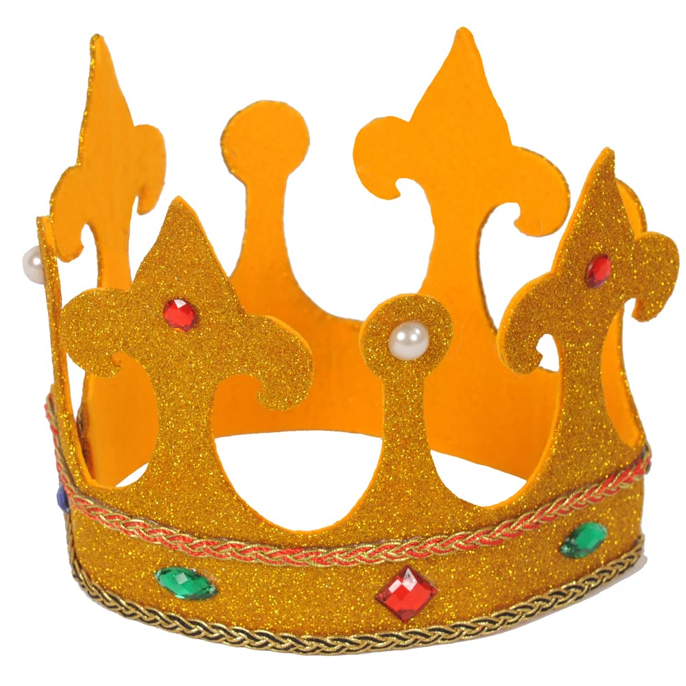 Dress Up America Kings Low-High Crown For Kids and Adults - Kings Crown For Role Play - Crown Headband Hat