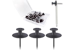 HOAISUN 30 PCS Push Pins Picture Hangers Wall Hooks, Double Headed Thumb Tacks for Wall Hangings, Renter Friendly Decor Small Picture Frame Hangers for Drywall Cork Board Home Office Photo Decorations(Black)