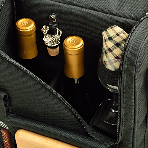 Picnic at Ascot Wine Carrier Deluxe with Glass Wine Glasses and