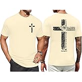 Christian Shirts for Mens Cross Jesus Graphic Shirt Bible Verse Tees Inspirational Religious Sayings Short Sleeve Tops