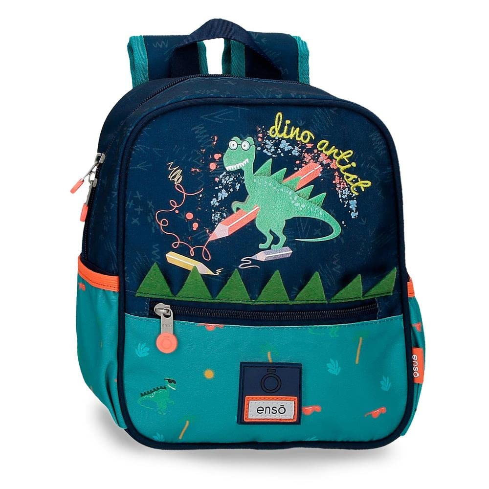 Enso Dino artist Preschool Backpack Adaptable to Trolley Multicolor 23x25x10 cm Polyester 5.75L