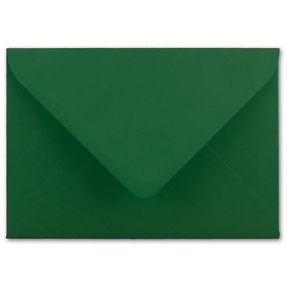 50x Brief-Umschläge in Dunkel-Grün - 80 g/m² - Kuverts in DIN B6 Format 125 x 175 mm - Nassklebung ohne Fenster - Qualitätsma