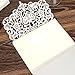 Gold Fortune Paper Laser Cut Wedding Baby Shower Invitation Cards with Flower Hollow Favors Invitation Cardstock for Engagement Birthday Graduation (Diamond-White)