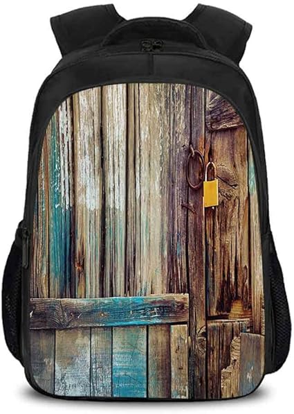 Bolsa universitaria unisex, estilo rústico envejecido, fondo para