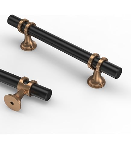 Tsnamay Semi-Circular Cabinet Pulls - Antique Style Zinc Alloy Handles, Matte Black, 5.71" Length (2 Pack)