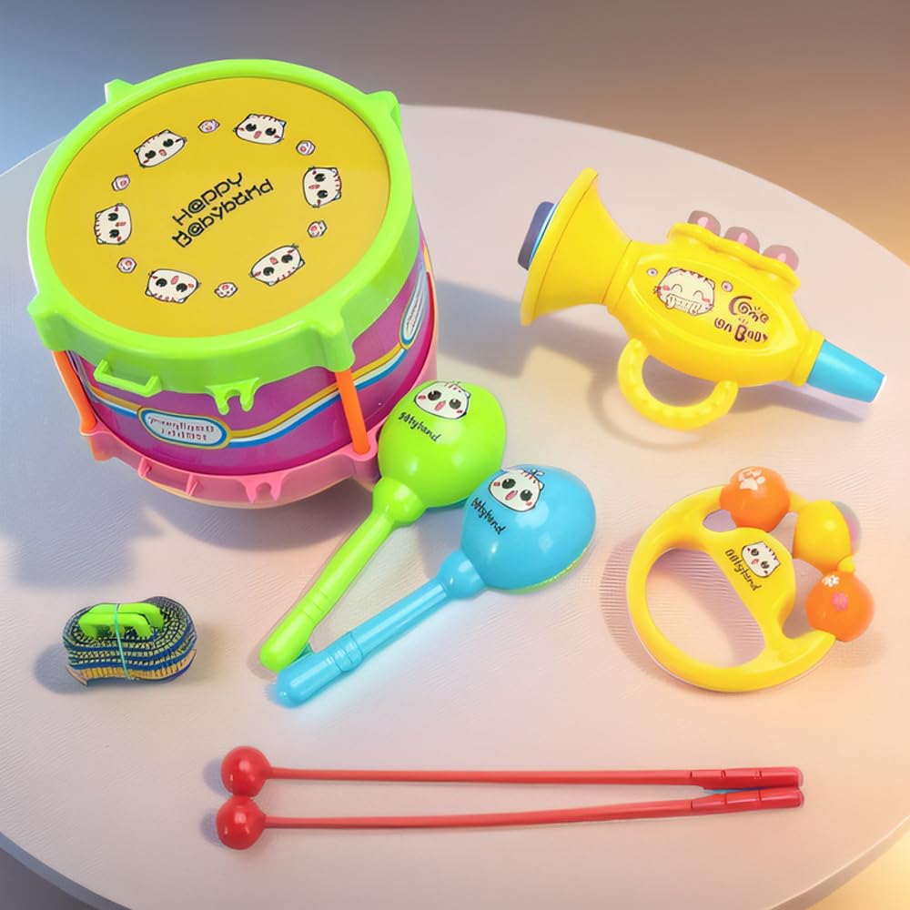 XPJBKC 8 Pcs Kids Musical Instruments, Baby Musical Instruments Set, Toddler Musical Instruments, Kids Sensory Instruments Toys, Educational Musical Toy for Baby Boys Girls Age 1-5