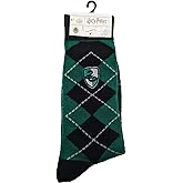 Harry Potter Embroidered House Crest Argyle Pattern Casual Crew Socks