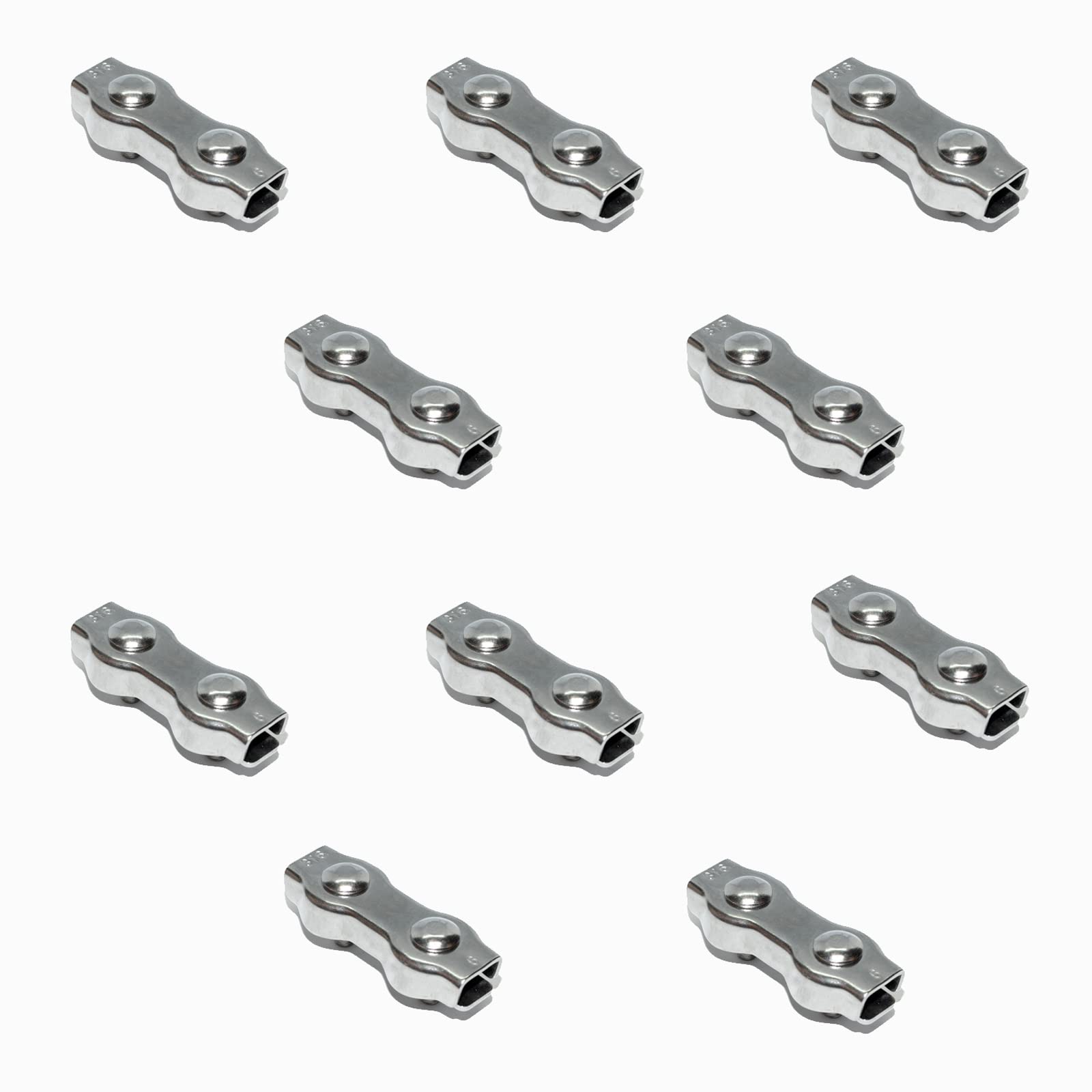 10 x Duplex Stainless Steel V4 A Clip Wire Rope Cable Wire Clip Clamp