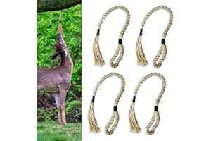 Xinghonyac 4Pcs Deer Scent Rope,3.15 in Hemp Mock Scrape Licking Attractant for Hunting, Durable Hanging Scent Rub for Deer, 