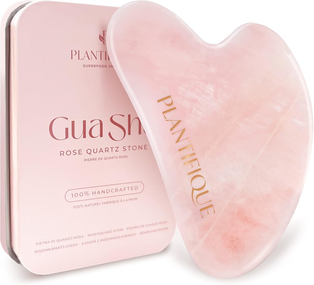 Plantifique Gua Sha Rose Quartz Tool – Facial Massage & Skincare Gift