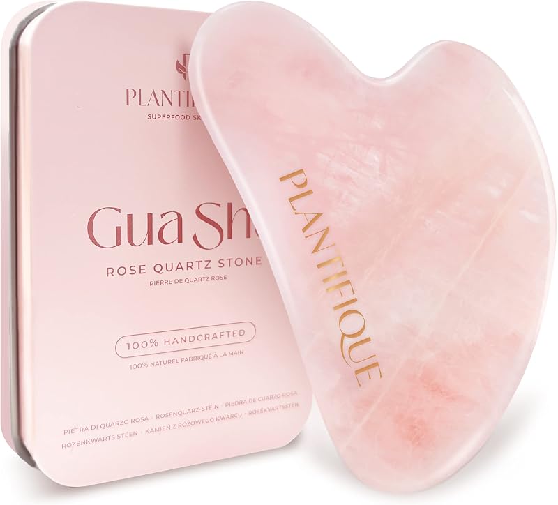 Plantifique Gua Sha Rose Quartz Tool – Facial Massage & Skincare Gift