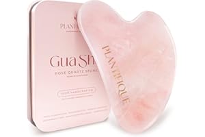 PLANTIFIQUE Rose Quartz Gua Sha Tool – Anti-Aging Face Massager & Jawline Shaper for Skincare Routine – Facial Massage & Skin Care Gift