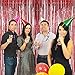 4 Pack Foil Curtains Metallic Fringe Curtains Shimmer Curtain for Birthday Wedding Disco Party Decorations (Red)