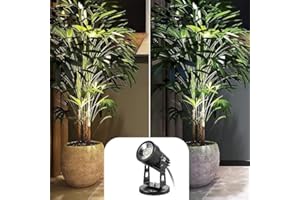 Junview 1Pack LED Spot Lights Indoor Uplighting Indoor Plant Spotlights with 5.9 FT Cord Switch 3000K and 4000K Adjustable Sp