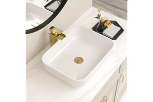 Lofeyo 20x16 Inch Bathroom Vessel Sink White Vessel Sink Rectangule Bowl Sinks for Bathrooms Above Counter Rectangular Cerami