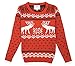 CHRISTMAS Sweater / Cardigan, with Various Lovely Patterns of Reindeer / Snowman / Snowflakes / Tree (S, Deer&Snowflake-Red)