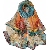 MINIDORA Lightweight Scarves for Women Elegant Floral Pattern Scarf Shawls Sunscreen Head Shawls
