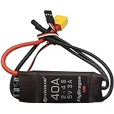 Flycolor 40A ESC 2-4S Electric Speed Controller 5v 3A BEC with XT60 & 3.5mm Bullet Plugs for RC Drone Airplane Brushless Moto