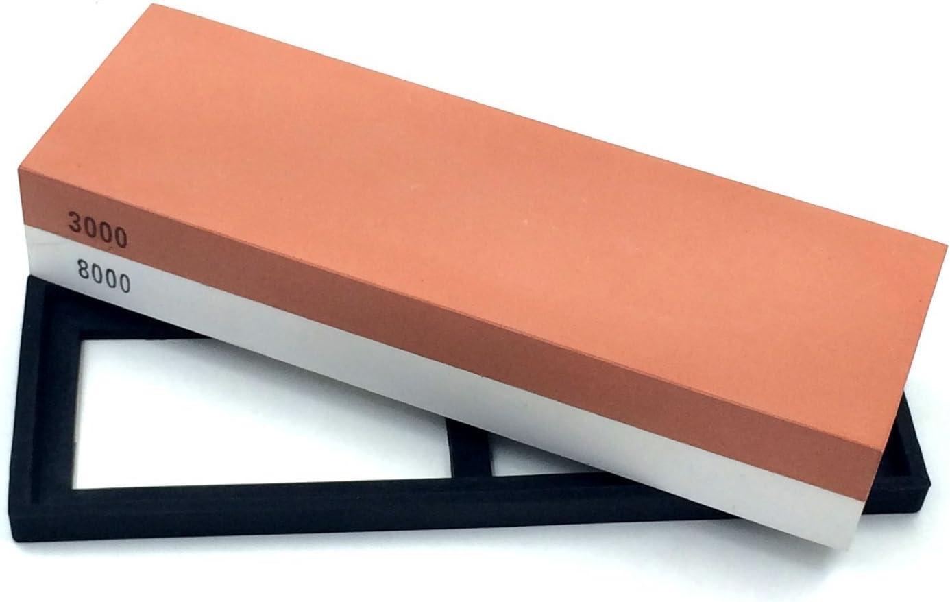 HornTide 3000/8000 Grit Combination Whetstone, Two-Sided Knife Sharpener, 7-Inch Sharpening Stone, Plastic Stand Included - Image 4