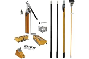 TapeTech Full Drywall Finishing Set with Extendable Handle, 10" and 12" Flat Boxes, Angle Head, Angle Box, Corner Roller, Pump