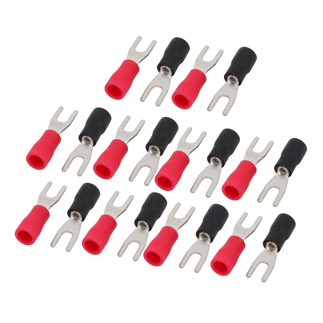 sourcingmap 10 Pairs AWG 22-16 Crimp Terminals Pre-insulated Wire Connector Spade Black Red