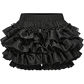 GORGLITTER Women's Ruffle Lace Mini Shorts Y2K Multi Layered Lolita Bloomers Pumpkin Pants