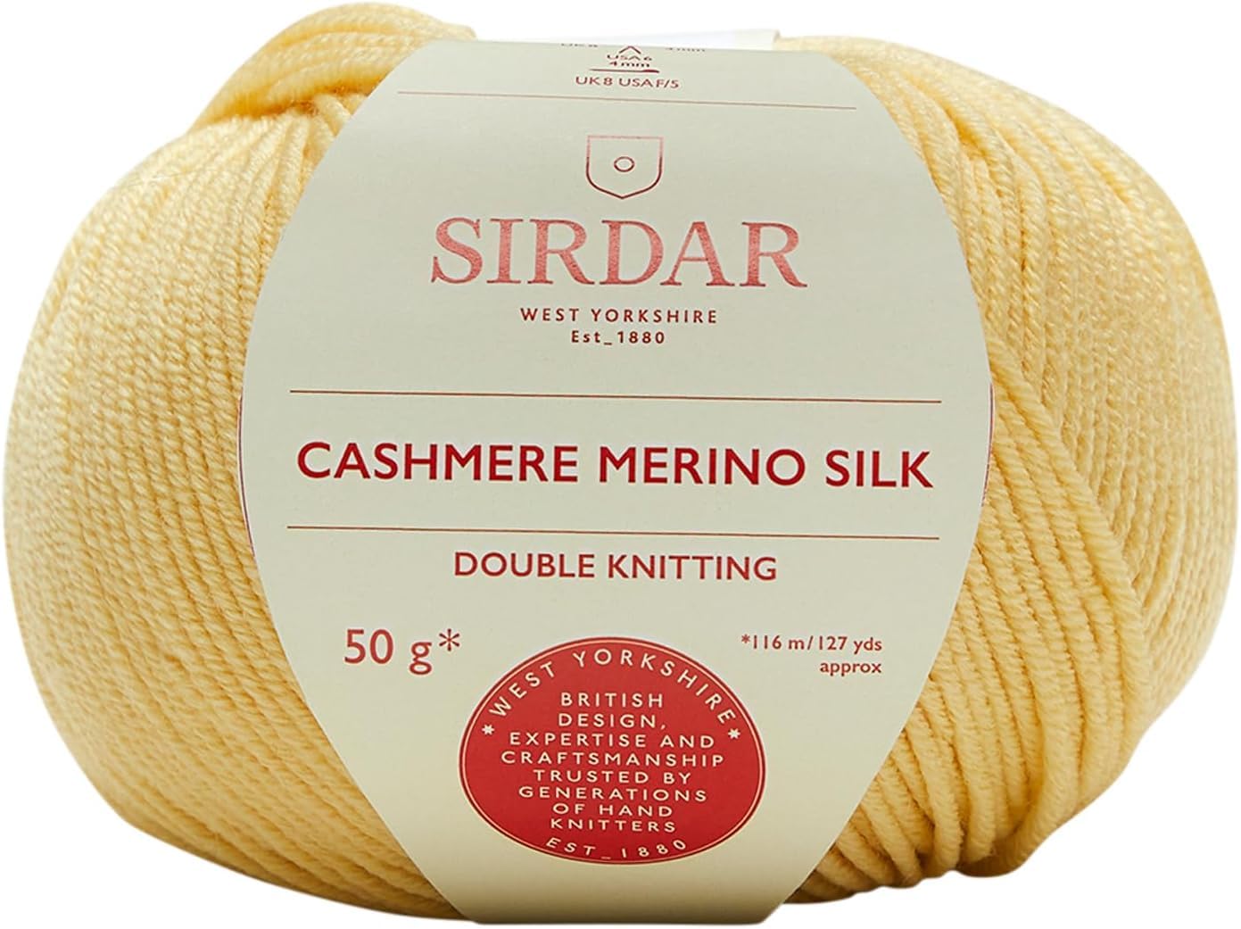 Sirdar Cashmere Merino Silk DK Double Knitting, Morning Yellow (413), 50g