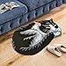 USTIDE Black Cute Sleeping Cat Decor Doormat, Bedroom Non-Slip Area Rug,Tabby Cat Carpet 31.4