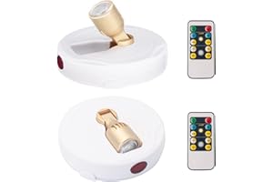 BERGUSTCH Battery Operated LED Spotlight, Picture Light with Remote, Indoor Up Lights, Display Lights, Picture Paintings Lights, Accent Lights for Frame Dartboard Portrait Artwork-White