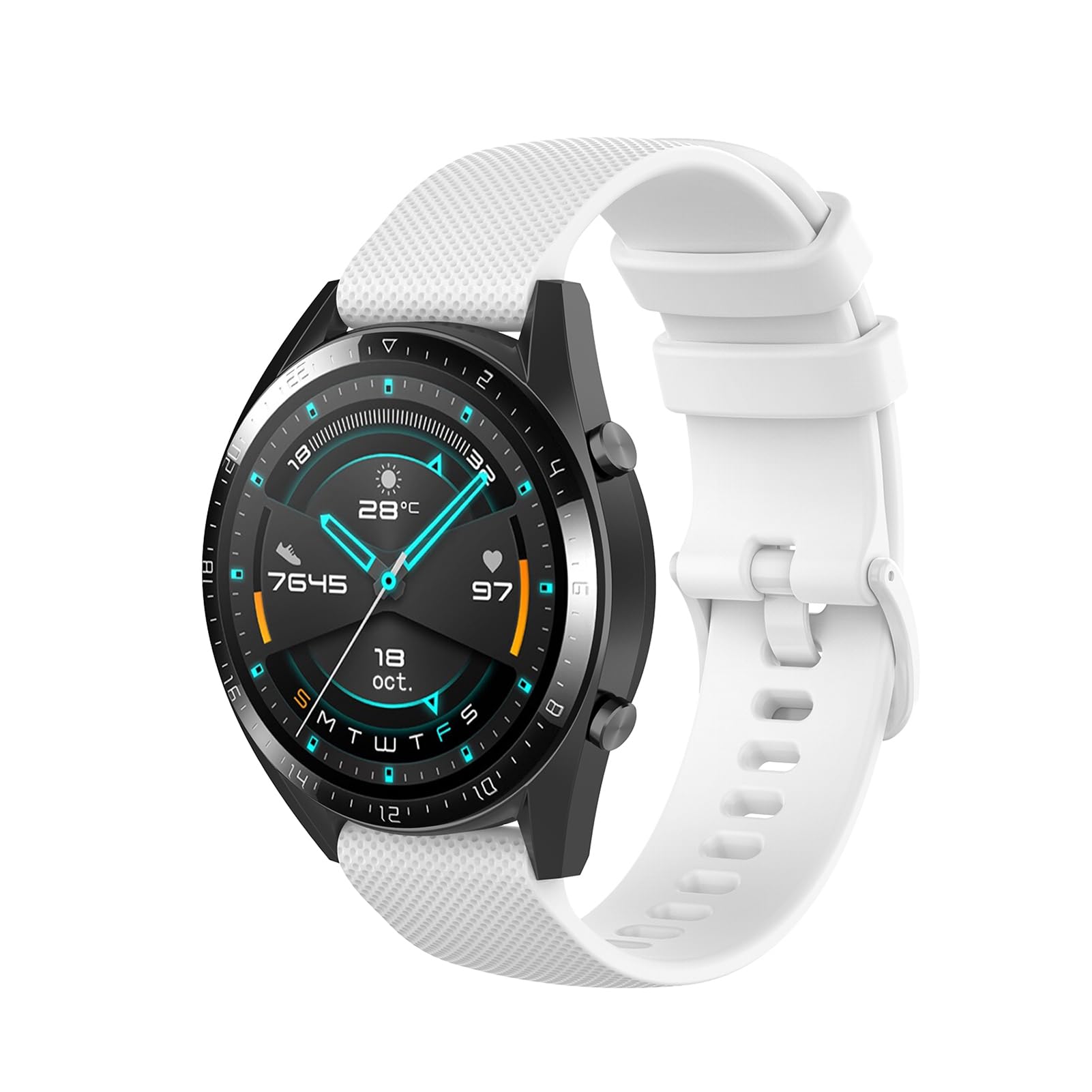 Wownadu 22mm Watch Strap Compatible for Garmin Forerunner 255/265, Venu 3, Vivoactive 4 Strap,Compatible for Fossil Gen 5/6 44mm Band Sports Silicone Replacement Black