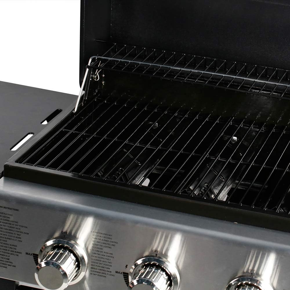 Review MASTER COOK 3 Burner BBQ Propane Gas Grill, Stainless Steel