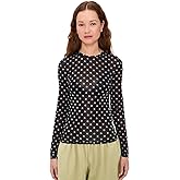 Ganni Women's Printed Sheer Jersey Long Sleeve
