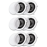 Acoustic Audio CS-IC83 in Ceiling 8" Speaker 3 Pair Pack 3 Way Home Theater 2100 Watt