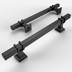 Amerdeco 10 Pack Matte Black Cabinet Pulls 6.3
