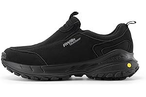 FitVille Wide Slip on Shoes for Men Hiking Walking Shoes Trekking Loafer with Arch Support | Slip Resistant | Wide Toe Box