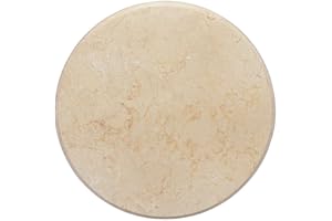 vidaXL Marble Table Top - Round Cream Colored Replacement for Dining and Coffee Tables, Easy to Clean, Sturdy and Durable